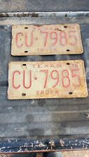 Vintage 1974 Pair of Texas Truck License Plates  picture