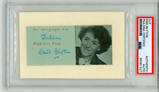 Enid Blyton ~ Signed Vintage Autograph Photo Slip ~ PSA DNA Encased picture
