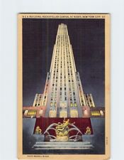 Postcard RCA Building Rockefeller Center at Night New York City New York USA picture