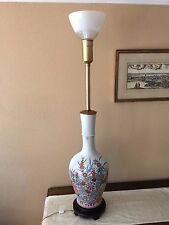 Marbro Mid-Century Hollywood Regency Hand Painted Porcelain Vase Floor Lamp, 48