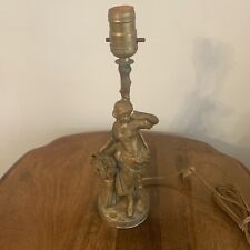 Antique Metal Initials FIE(?) Post Gas Lamp Figural Wheat Lady Restoration Light picture