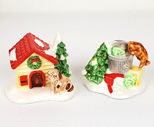 Vtg Dept 56 The Original Snow Village Cat in Garbage / Dog and Doghouse Figurine picture