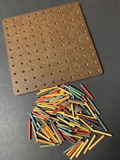 Vintage Wooden Wood Peg Board with Pegs 1970's School Children Multiple Quantity picture