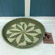 All Across Africa 12” Rwandan Tray green & ivory New with tag picture