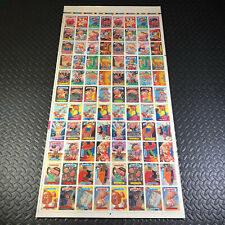 GARBAGE PAIL KIDS 11th SERIES 11 UNCUT SHEET TOPPS 1987 88 STICKER CARDS GENUINE picture