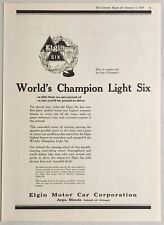 1920 Print Ad World's Champion Light Six Elgin Motor Cars Argo,Illinois picture