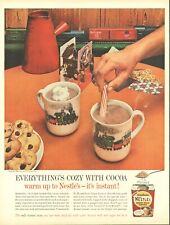 1961 Nestle's Sweet Milk Hot Cocoa Mix Vintage Print Ad Model Railroad Train Car picture