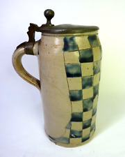 Antique Early 1800's German Westerwald Stoneware Beer Stein 1L. Look/Read picture