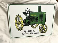 *GREAT FIND* Vintage🚜Repro JOHN DEERE “QUALITY For Over 100 YEARS”🚜SIGN🚜NICE picture