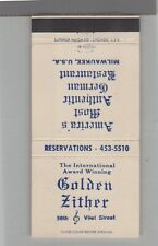 Matchbook Cover Golden Zither German Restaurant Milwaukee, WI picture