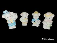 Rare Vintage CWI N.Y. Ceramic Teddy Bear Special Issue Figurines Set Of 4 picture
