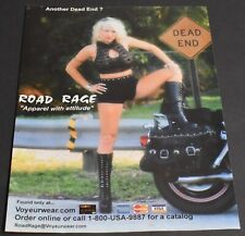 2000 Print Ad Voyeurwear Road Rage Apparel with Attitude Motorcycle Chick Art picture