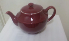 LARGE HALL  MAROON-  10 CUP  TEAPOT  EXCELLENT picture