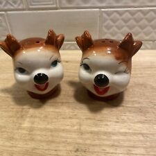 Vintage Style Reindeer Salt and Pepper Shakers - No Markings - Celebrate picture