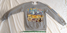 Vintage 2001 Disneyland California Adventure Parks Map Sweater Gray Womans Small picture