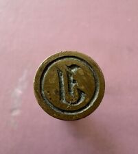 Antique 19th century bronze wax seal stamp monogram letter ‘E’  ( As is ) picture