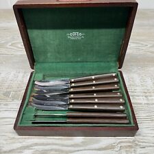Vintage No. 47 Cutco Straight Edge Knives w/ Wooden Case Set of 8 picture