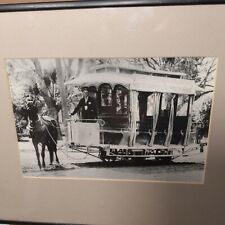 Horse-Drawn Trolley Los Angeles 1890s Framed REAL Photograph 11x14  picture