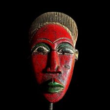 Baule Antique African Mask African Wooden Mask Wall Hanging Primitive Art -9615 picture