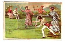 c1890 Trade Card Buffords Son's Lith Co. Double Tennis picture