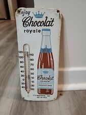 c.1950s Original Vintage Enjoy Chocolate Royale Drink Metal Sign Donasco Dairy  picture