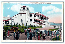 c1930's Grand Stand Agua Caliente Jockey Club Tijuana BC Mexico Postcard picture