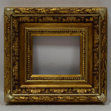 Ca. 1880-1900 Old wooden frame decorative with metal leaf Internal: 7.2x5.9 in picture