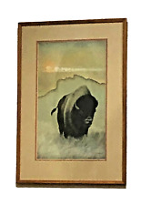 Johnny Tiger '79 Bison Buffalo Limited Edition Native American Art 233/750 Frame picture