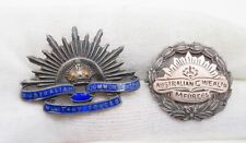 2 Vintage Sterling Silver WWII Australian Commonwealth Forces Sweetheart Brooch picture