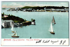 Hamilton Bermuda Postcard View from Windam Sailboat Scene c1910 Antique picture