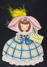 1947 Hallmark Doll Card Land Of Make Believe Series #6, Little Miss Muffet picture