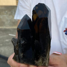 1.34lb Large Natural Black Smoky Quartz Crystal Cluster Raw Mineral Specimen picture