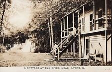 Cottage at Elk River Near Lyons Iowa IA 1909 Real Photo RPPC picture