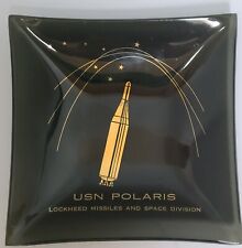  Vintage  Polaris USN Missles Space Glass Ashtray Valet Tray Military MidCentury picture