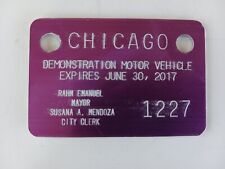 2017 Chicago Illinois Vehicle Tax Demonstration Motor Vehicle License Tag 1237 picture