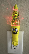 SpongeBob Rotating Lava Lamp Glitter Night Light Changes Colors 2006 Nick *RARE* picture
