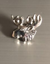 VTG Sterling Silver Loyal Order Of Moose Fraternity Screw Back Collar Lapel Pin picture