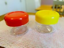 Vintage Heller Designs Red And Yellow Glass Jars - Set of 2 picture