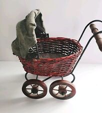 Stroller Baby Doll Carriage Buggy, Victorian Style Vintage Wicker Mini 7