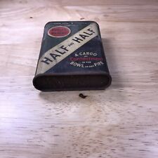 Vintage Half and Half Burley and Bright Pocket Tobacco Tin Empty Blue Tax Seal picture