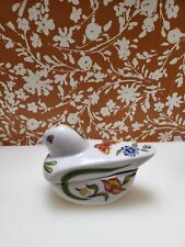 Vintage Prestige 1980 Bird trinket box porcelain floral & Butterfly 4” picture
