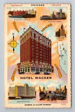 Chicago IL-Illinois, Hotel Wacker, Advertising, Antique Vintage Postcard picture