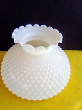 Vintage White Milk Glass Hobnail Student Lamp Shade 10' Fitter Ruffled Top picture