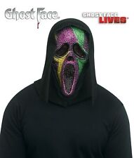 Ghost Face Scream Mask with Mardi Gras Bling - Purple, Green, Gold... picture