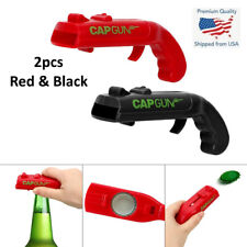 2pcs Bottle Cap Gun Beer Soda Opener Launcher Bar Firing Flying Caps Black & Red picture