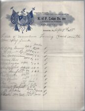 Vintage K. Of P. Knights Of Pythias Forestville Butler County PA 1918 Memo picture