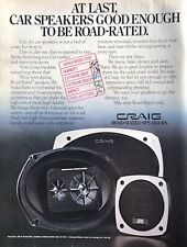 1981 Craig Road-Rated Car Stereo Speakers VTG 1980s 80s PRINT AD At Last picture