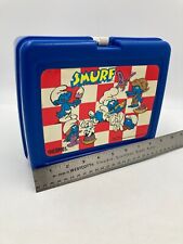 Vintage 1987 Smurf Cartoon Characters Applause Thermos Lunchbox Retro Version picture