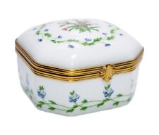A. RAYNAUD Limoges France Hand Painted Floral Porcelain Trinket/Jewelry Box picture