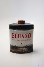 Vintage Boraxo Powdered Hand Soap Tin Can 8 oz., Pacific Coast Borax Co, NY & LA picture